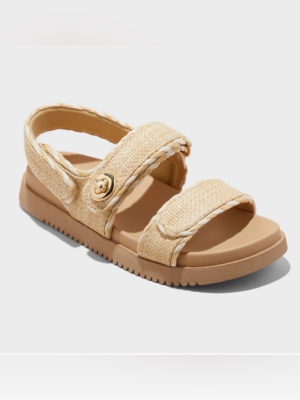 Womens Tilly Raffia Platform Footbed Sandals - a New Day - tan - new